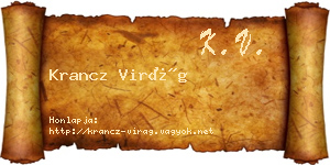 Krancz Virág névjegykártya