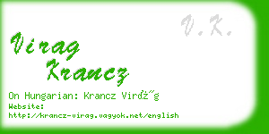 virag krancz business card